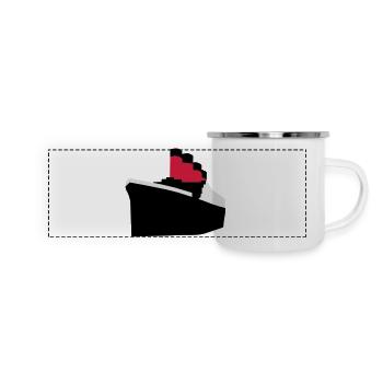 Liner vecteur océan - Mug panoramique émaillé - blanc - Devant