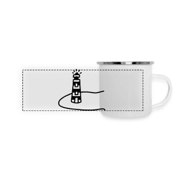 Leuchtturm Insel - Panorama Emaille-Tasse - Weiß - Vorne