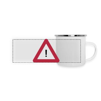 Warndreieck - Panorama Emaille-Tasse - Weiß - Vorne