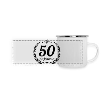 50 jahre kranz - Panorama Emaille-Tasse - Weiß - Vorne