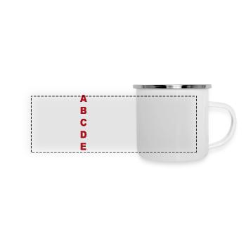 ABCDE Regel - Panorama Emaille-Tasse - Weiß - Vorne