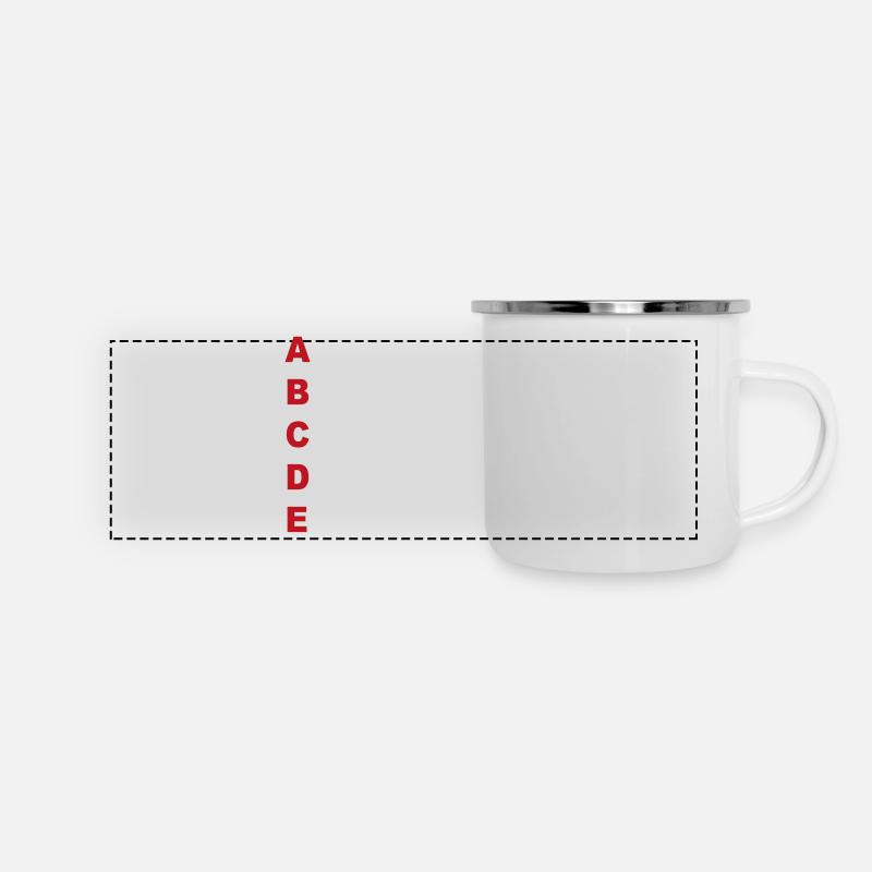 ABCDE Regel - Panorama Emaille-Tasse - Weiß