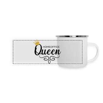 Reine du bureau à domicile - Mug panoramique émaillé - blanc - Devant