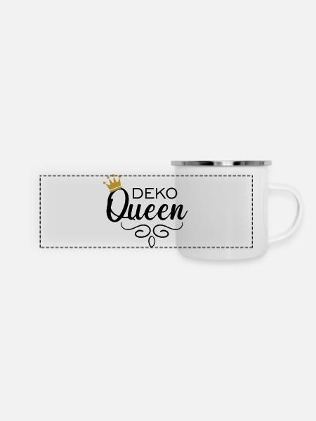 Deko Queen - Panorama Emaille-Tasse - Weiß