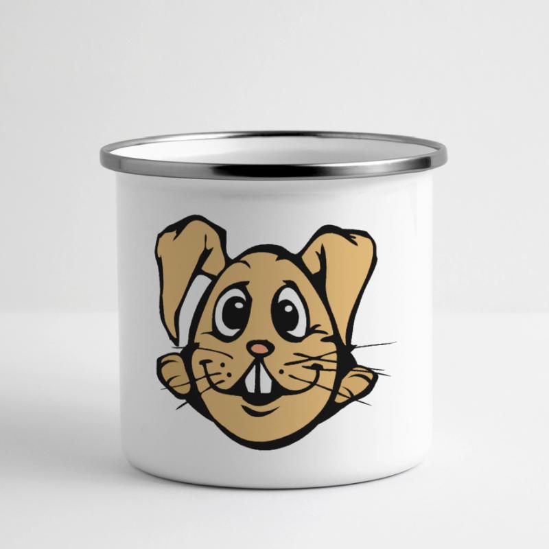 Rabbit! comic bunny egg funny egghead Easter Panoramic Camper Mug