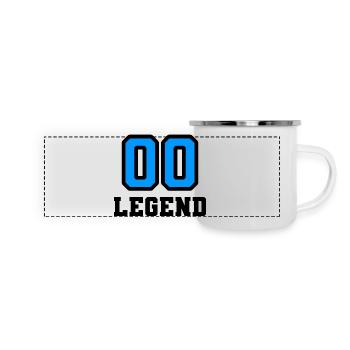 Blau & Schwarz Legende 00 - Panorama Emaille-Tasse - Weiß - Vorne