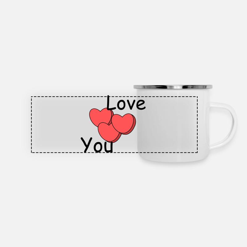 Je t’aime - Mug panoramique émaillé - blanc