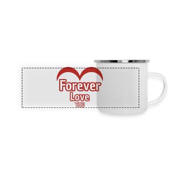 Amoureux de toi pour toujours - Mug panoramique émaillé - blanc - Devant