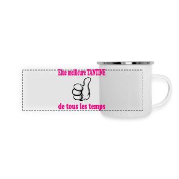 Beste TANTE ALLER ZEITEN - Panorama Emaille-Tasse - Weiß - Vorne