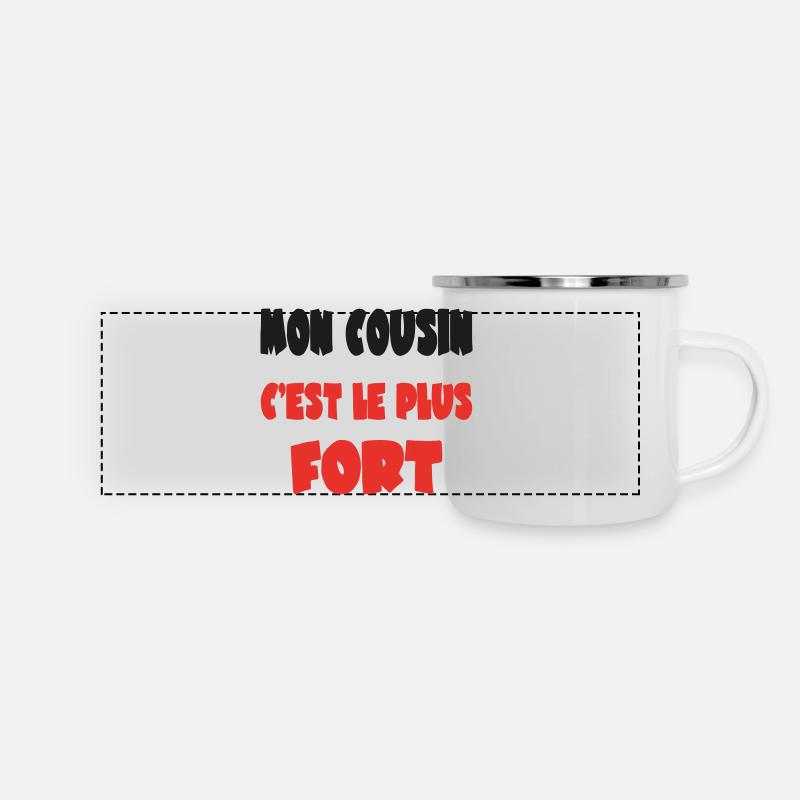 MON COUSIN - Mug panoramique émaillé - blanc