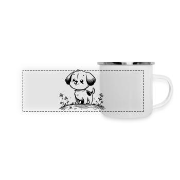 Chien - Mug panoramique émaillé - blanc - Devant