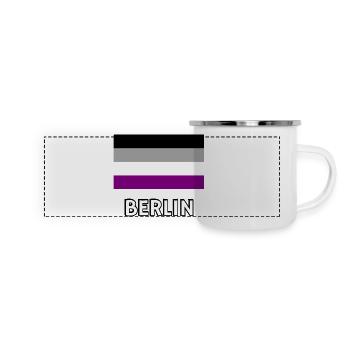 Asexualität Pride Flagge Berlin - Panorama Emaille-Tasse - Weiß - Vorne