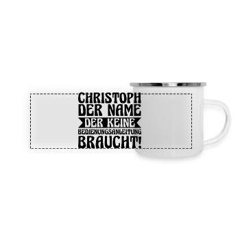 Prénom Chris Christoph - Mug panoramique émaillé - blanc - Devant