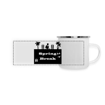 spring break noir - Mug panoramique émaillé - blanc - Devant