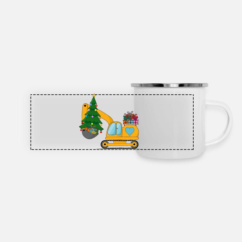 Pelle Noël jaune - Mug panoramique émaillé - blanc