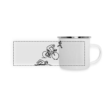 Triathlete Sketch - Panoramic Camper Mug - white - Front