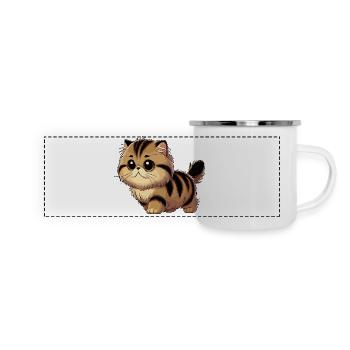 Chat persan - Mug panoramique émaillé - blanc - Devant