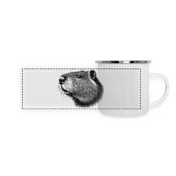 Castor - Mug panoramique émaillé - blanc - Devant
