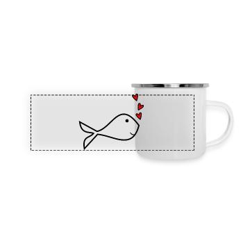 POISSON. SARDINE. POISSON D'AVRIL. MER. OCÉAN - Mug panoramique émaillé - blanc - Devant