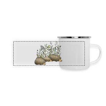 Hérissons - Mug panoramique émaillé - blanc - Devant