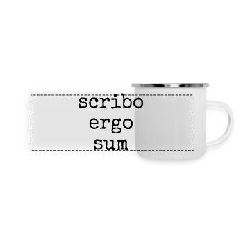 scribo ergo sum - j’écris, donc je suis - Mug panoramique émaillé - blanc - Devant