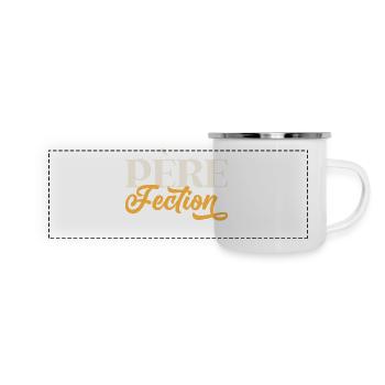 Fête des Pères Cadeau Papa Père Moustache Barbe - Mug panoramique émaillé - blanc - Devant
