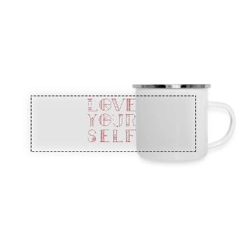 LiebeDichSelbst Kunstmotiv - Panorama Emaille-Tasse - Weiß - Vorne