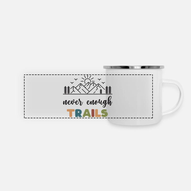 Trail Running - Nunca hay suficientes senderos - Taza panorámica esmaltada - blanco