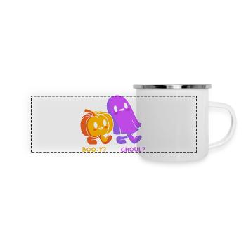 Halloween Gender Reveal - Panorama Emaille-Tasse - Weiß - Vorne