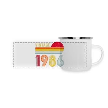 40e anniversaire de Vintage 1986 - Mug panoramique émaillé - blanc - Devant
