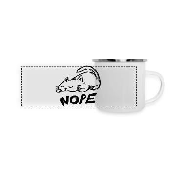 Lazy Cat Nope - Panoramic Camper Mug - white - Front