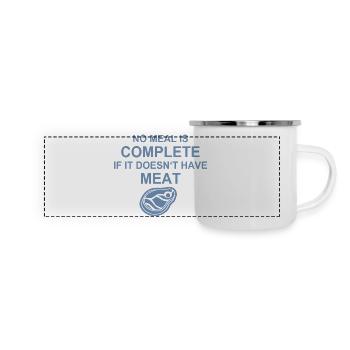 Amateur de viande, Grill, BBQ, Burger, Steak, Chef - Mug panoramique émaillé - blanc - Devant