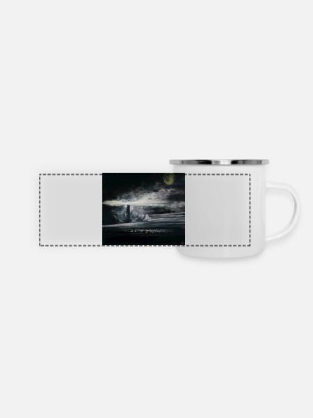 Ozean der Nacht - Panorama Emaille-Tasse - Weiß