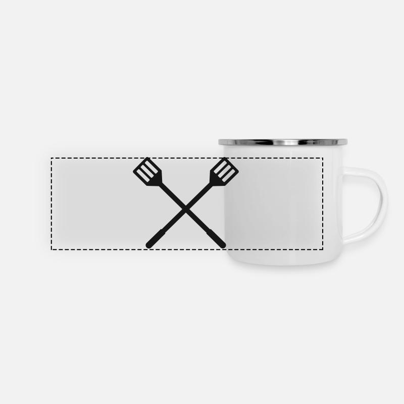 barbecue - Mug panoramique émaillé - blanc