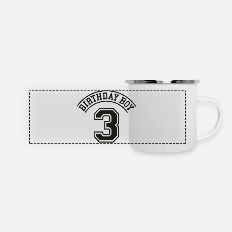Garçon d'anniversaire 3 années - Mug panoramique émaillé - blanc