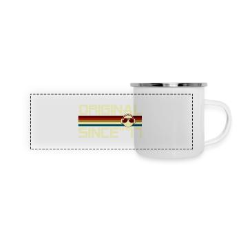 Seit 77 - Panorama Emaille-Tasse - Weiß - Vorne