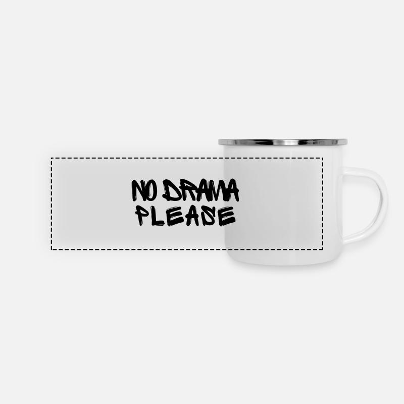 Pas de drame s’il vous plaît - Mug panoramique émaillé - blanc