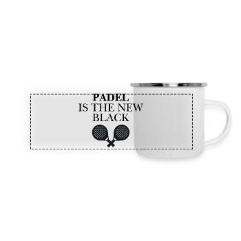 Padel est le nouveau noir - Mug panoramique émaillé - blanc - Devant