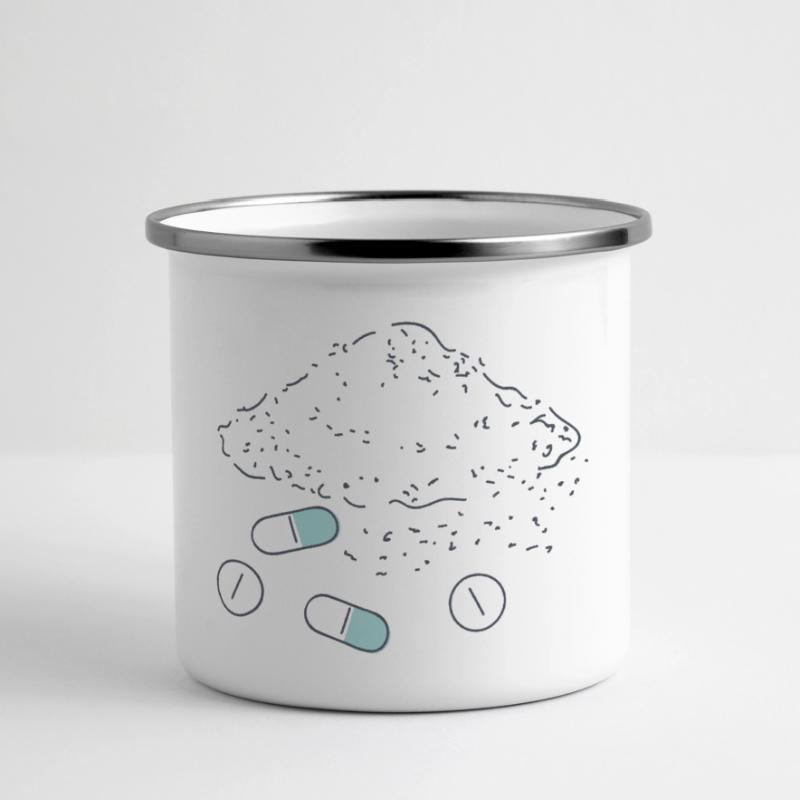 Complément alimentaire Pilules Poudre Comprimés Mug panoramique émaillé