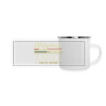 Februar 1981 - Februar 1981 Geburtstagsgeschenk - Panorama Emaille-Tasse - Weiß - Vorne