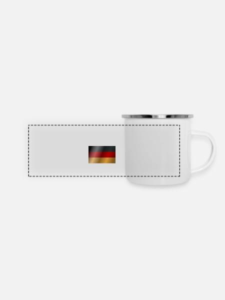 Deutsche Flagge - Panorama Emaille-Tasse - Weiß