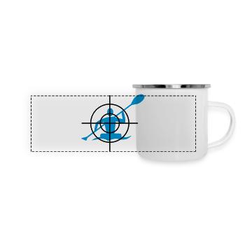 Canoeing in the crosshairs - Panoramic Camper Mug - white - Front