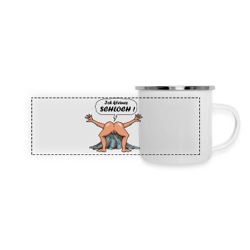 Das kleine Arschloch - Design - Panorama Emaille-Tasse - Weiß - Vorne
