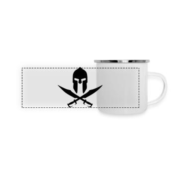 helm spart Spart warrior helm trojan retro vintage - Panoramic Camper Mug - white - Front