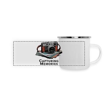 Conception d’appareils photo vintage pour les créatifs - Mug panoramique émaillé - blanc - Devant