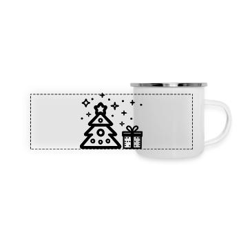 Klassischer Weihnachtsbaum - Panorama Emaille-Tasse - Weiß - Vorne