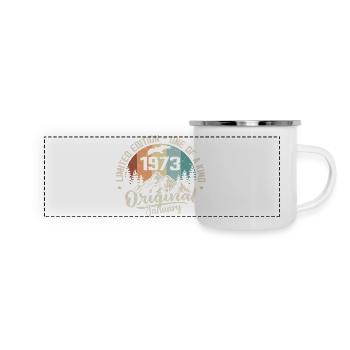 Januar 1973 Original Geschenk zum 52-jährigen Jubiläum - Panorama Emaille-Tasse - Weiß - Vorne