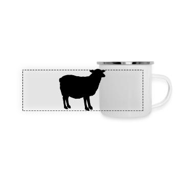 Schaf Silhouette - Panorama Emaille-Tasse - Weiß - Vorne