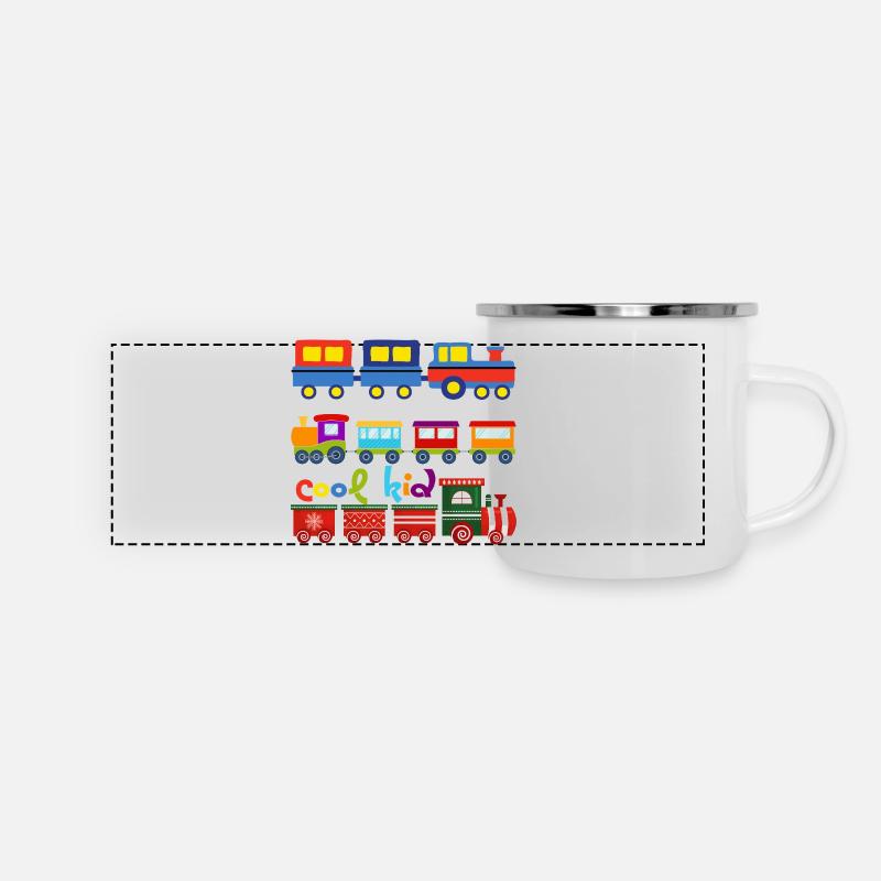 Colorful Train Happy Child - Panoramic Camper Mug - white