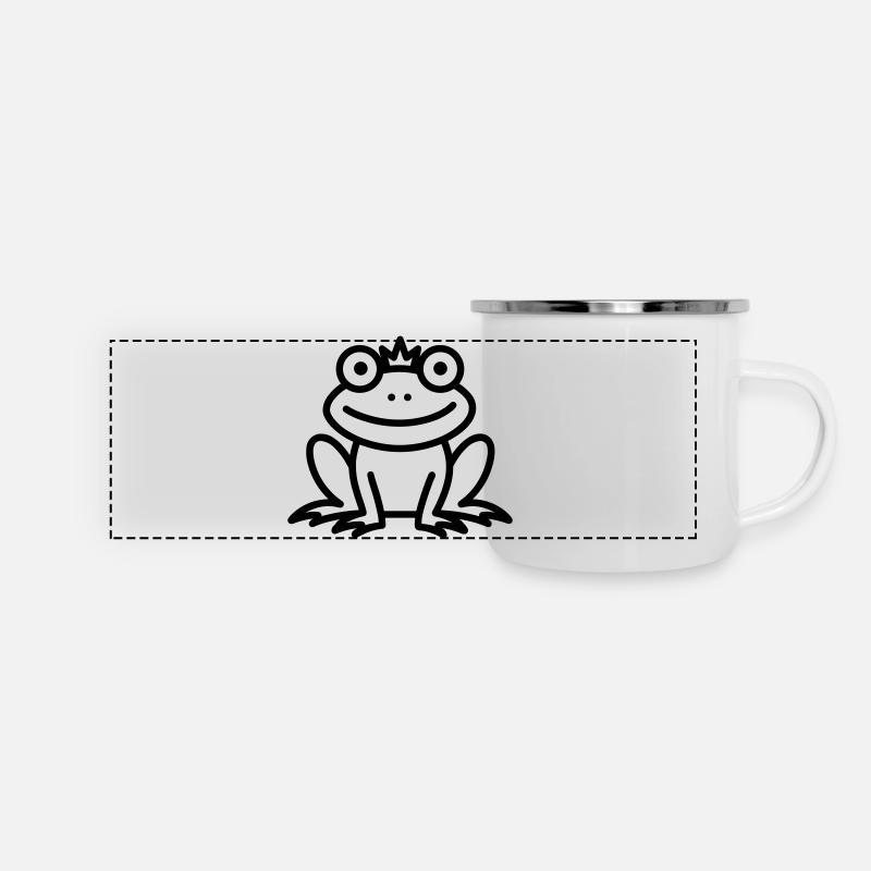 Frosch - Panorama Emaille-Tasse - Weiß
